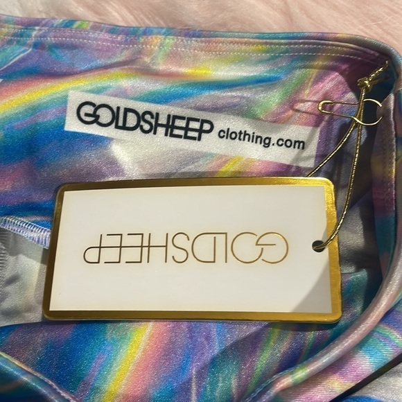 NWT GOLDSHEEP IRIDESCENT DREAM Crystal Graphic High Rise Leggings - Picture 3 of 11